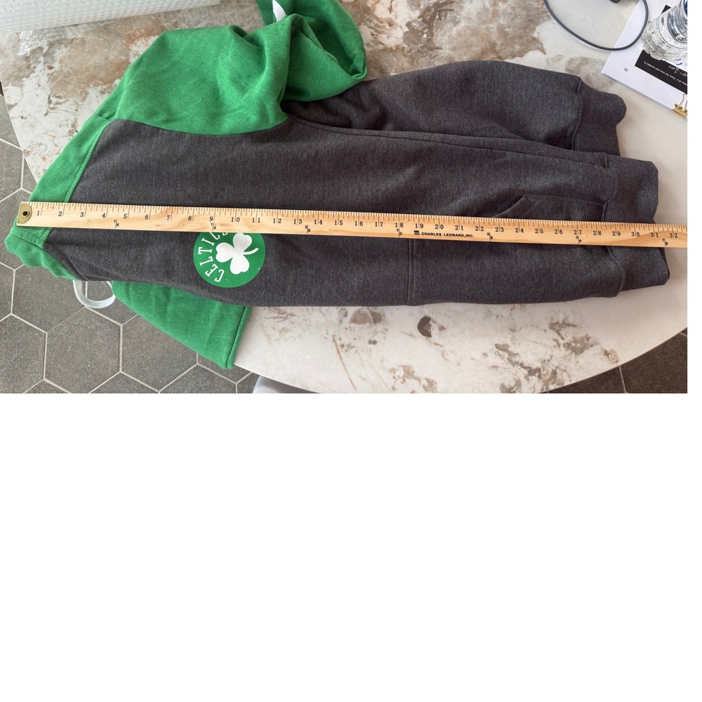 Men's Fanatics Boston Celtics‎ 2XLT Full Zip Hoodie Green and Charcoal NBA - Picture 10 of 10